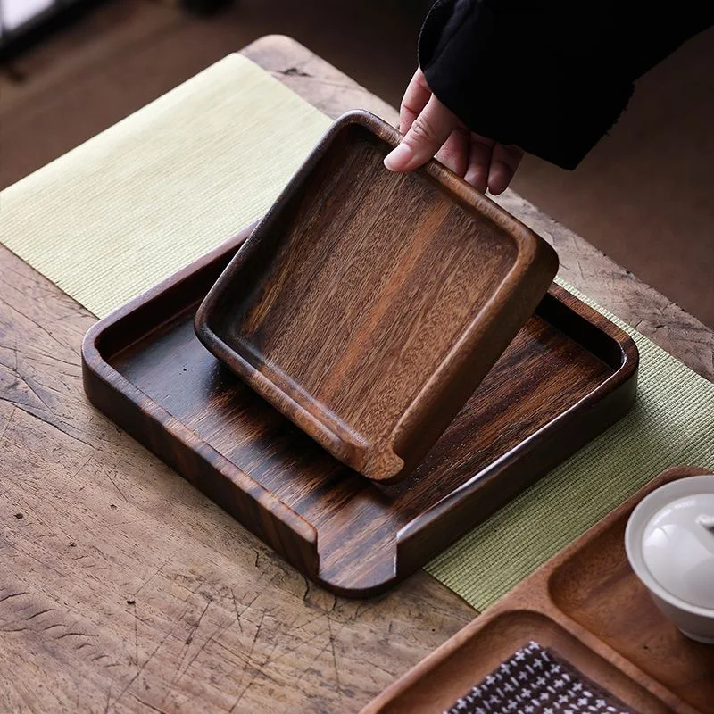 Bonsai Garden Knife - ถาดอาหารไม้วอลนัท, กล่องเก็บชาผู่เอ๋อ, จานมีดชา, ถาดเค้กอาหารเช้า, กระถางดอกไม้, ที่วางกระถางบอนไซ