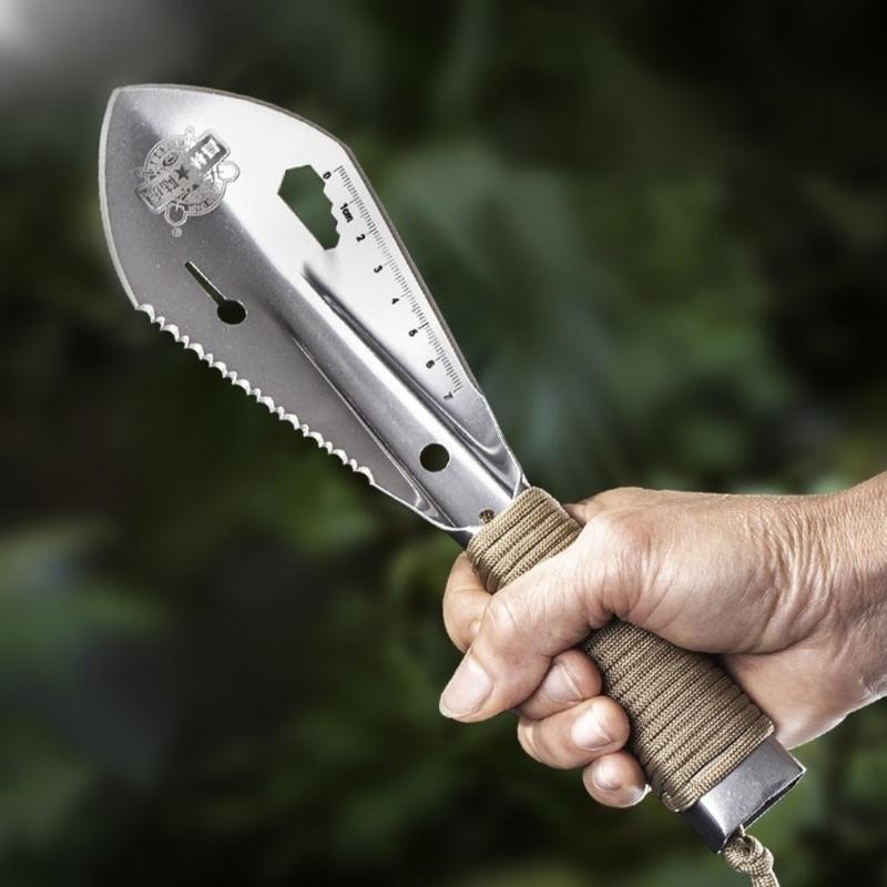 Bonsai Garden Knife - จอบสวนสแตนเลสอเนกประสงค์ พร้อมใบเลื่อย คีมหกเหลี่ยม ไม้บรรทัด มีด จอบขุด